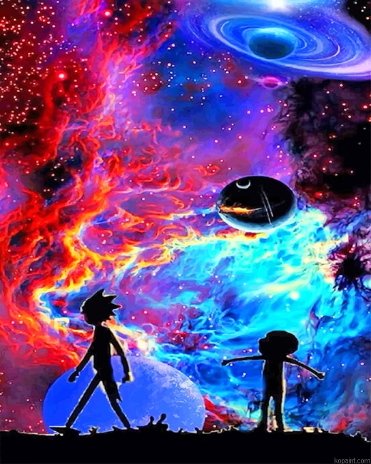 Colorful Rick And Morty Silhouette New Painting By Numberss.png