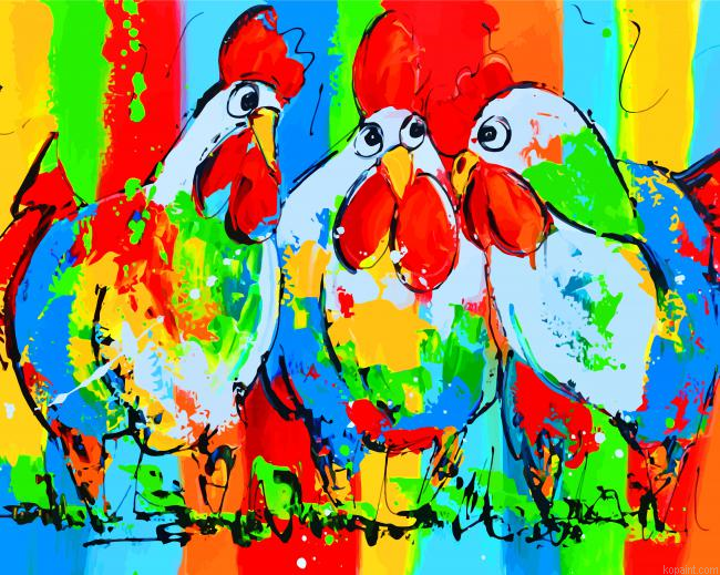 Colorful Roosters Painting By Numberss.png