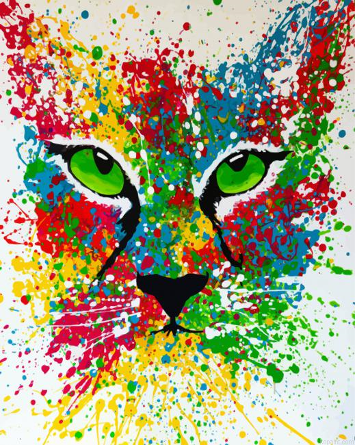Colorful Splatter Lynx Paint By Numbers