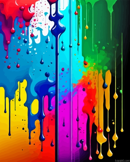 Colorful Splatter Paint By Numbers