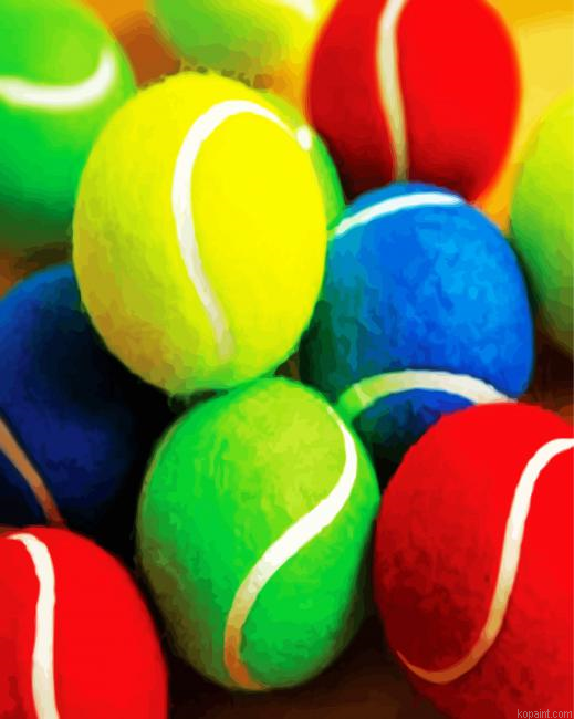 Colorful Tennis Balls Painting By Numberss.png