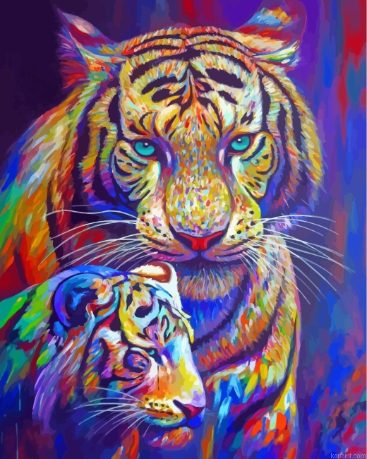 Colorful Tigers Painting By Numberss.png