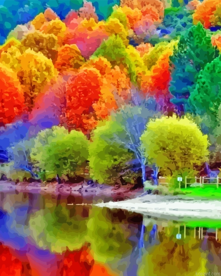 Colorful Trees Forest Painting By Numberss.png