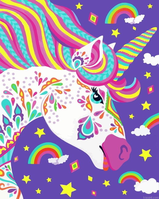 Colorful Unicorn Painting By Numberss.png