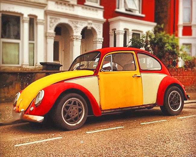 Colorful Vw Beetle New Painting By Numberss.png