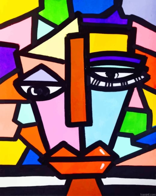 Colorful Weird Face Abstract Painting By Numberss.png