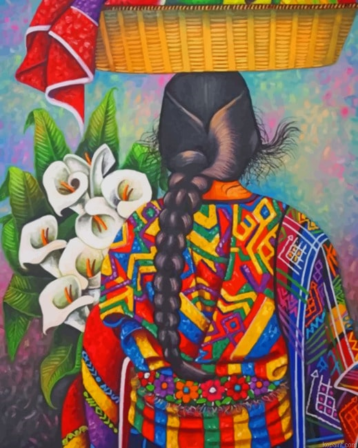 Colorful Woman Carrying Fruits And Flowers New Painting By Numberss.png