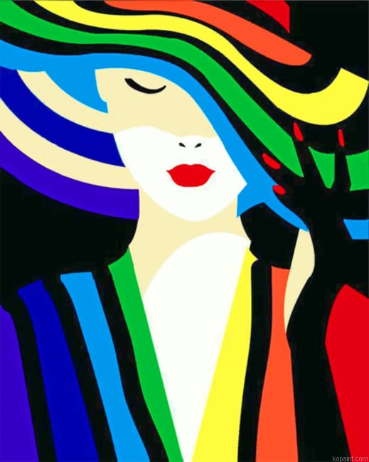 Colorful Woman Illustration Paint By Numbers