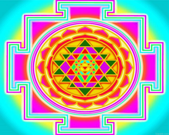 Colorful Yantras Art Painting By Numberss.png
