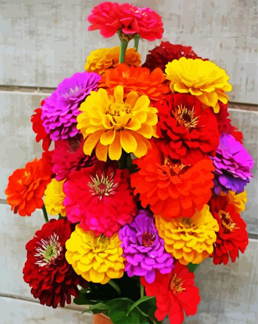 Colorful Zinnias Painting By Numberss.png