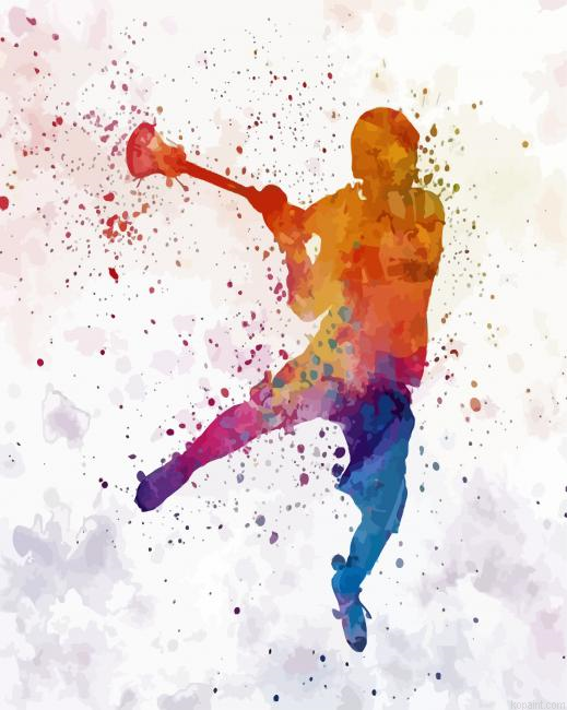 Colors Splash Lacrosse Player Painting By Numberss.png