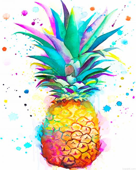 Colors Splash Pineapple New Painting By Numberss.png