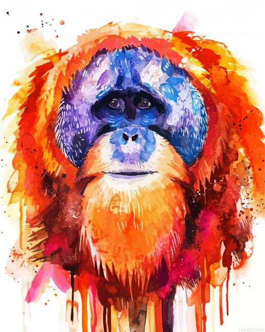 Colroful Orangutan Art Painting By Numberss.png