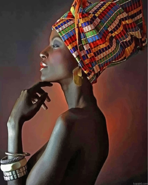 Cool African Woman Painting By Numberss.png