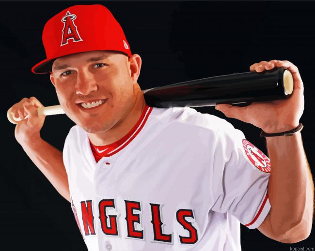 Cool Baseball Player Mike Trout Painting By Numberss.png