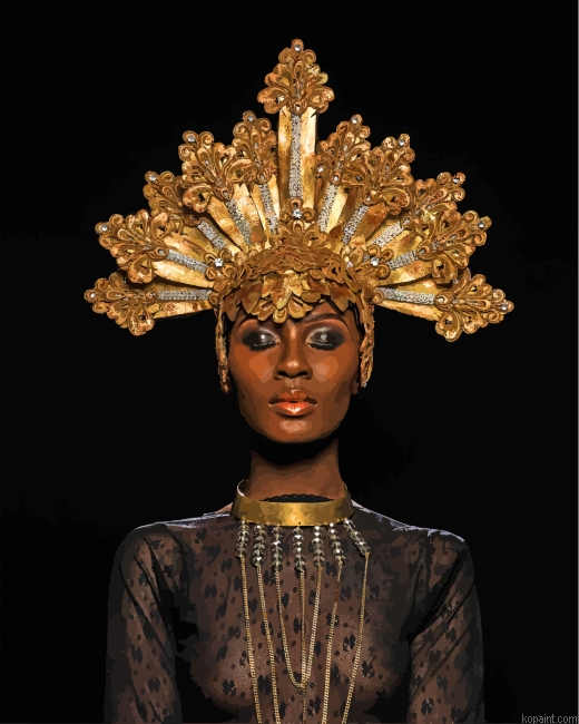 Cool Black Woman Painting By Numberss.png