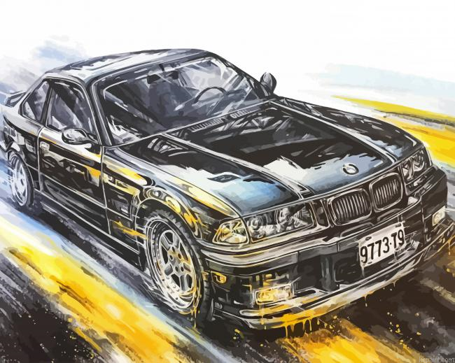 Cool Bmw E36 Art Painting By Numberss.png