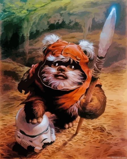 Cool Ewok Painting By Numberss.png