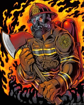 Cool Firefighter Painting By Numberss.png