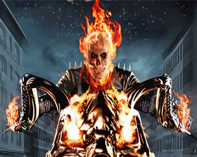 Cool Ghost Rider Painting By Numberss.png