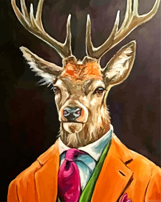 Cool Mr Deer Painting By Numberss.png
