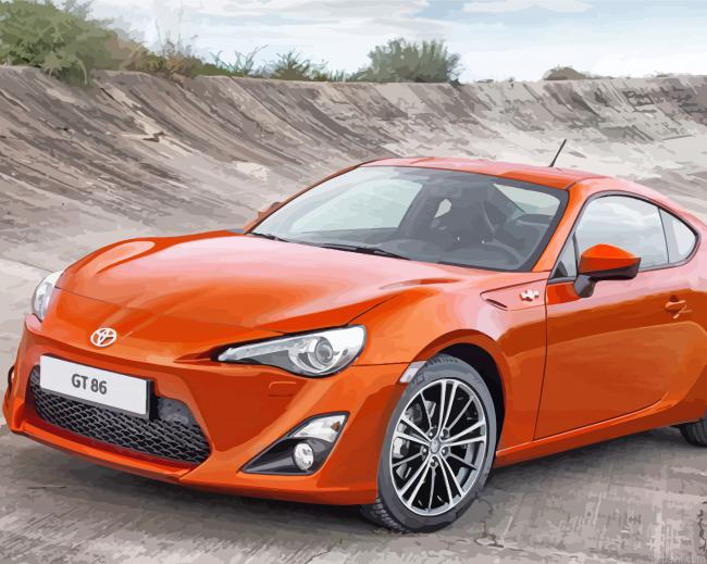 Cool Orange Toyota 86 Painting By Numberss.png