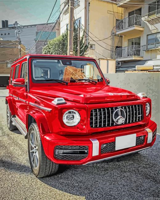 Cool Red Mercedes Painting By Numberss.png
