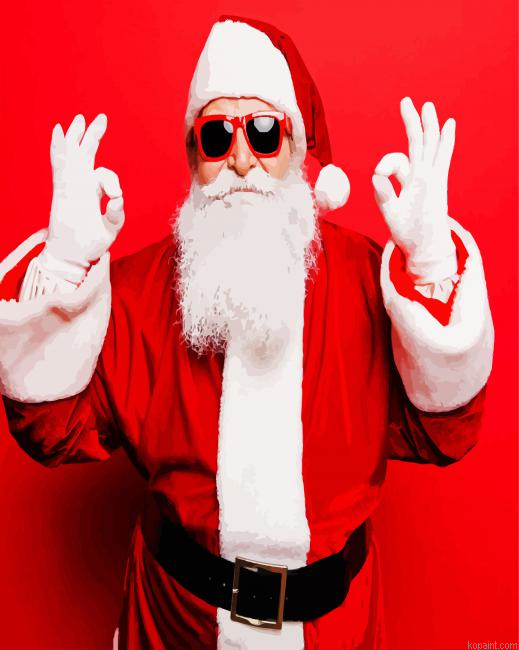 Cool Stylish Santa Painting By Numberss.png