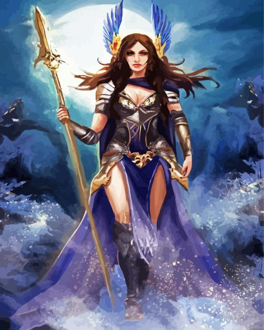 Cool Warrior Goddess Painting By Numberss.png