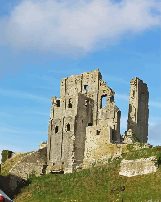 Corfe Castle Building Painting By Numberss.png