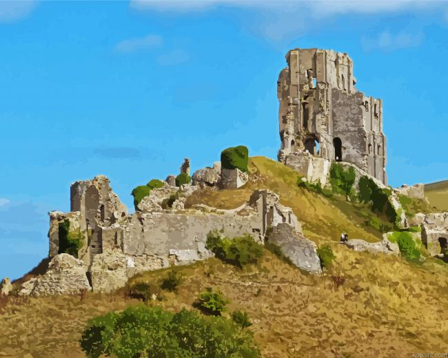 Corfe Castle In England Painting By Numberss.png