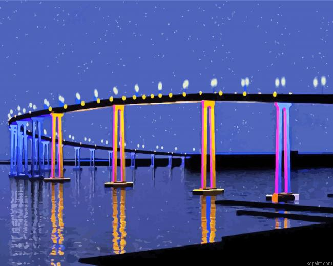 Coronado Bridge At Night Painting By Numberss.png
