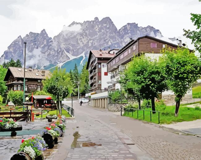 Cortina Dampezzo Village Italy Painting By Numberss.png