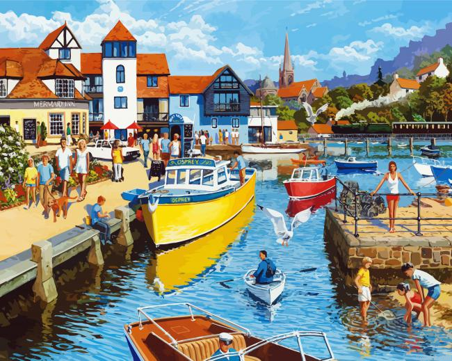 Countryside Harbour Painting By Numberss.png