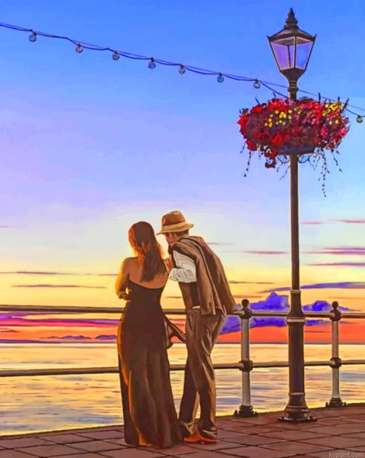 Couple Contemplating The Sea Painting By Numberss.png