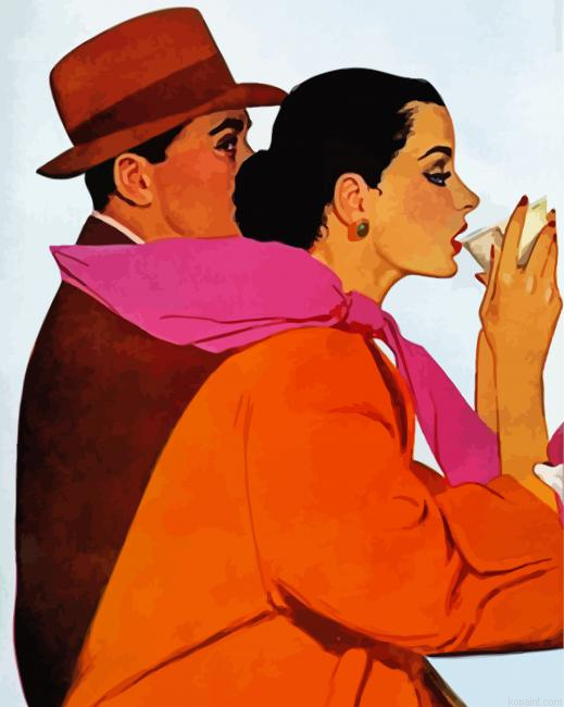 Couple Drinking Coffee Painting By Numberss.png