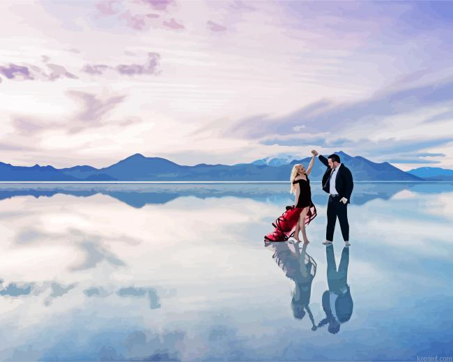 Couple In Bonneville Salt Flats Paint By Numbers
