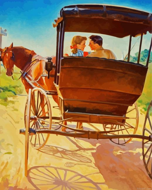 Couple In Carriage Painting By Numberss.png
