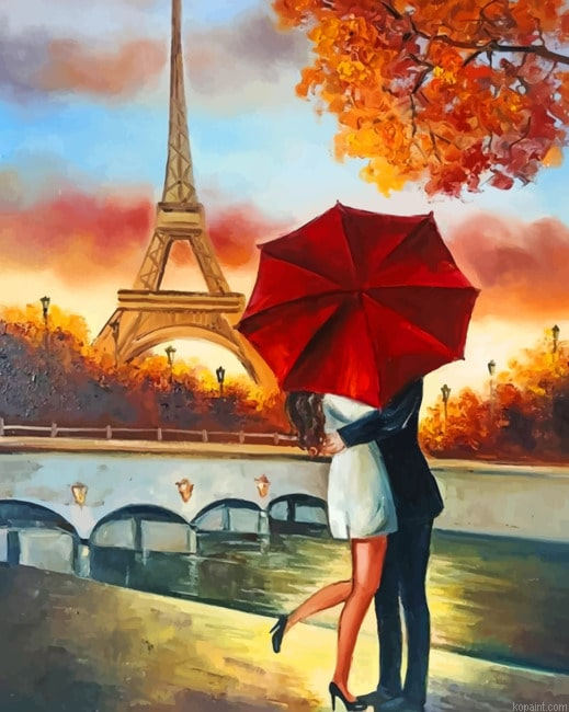 Couple In Paris France New Painting By Numberss.png