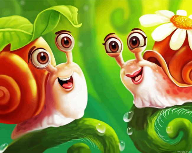 Couple Snails Painting By Numberss.png