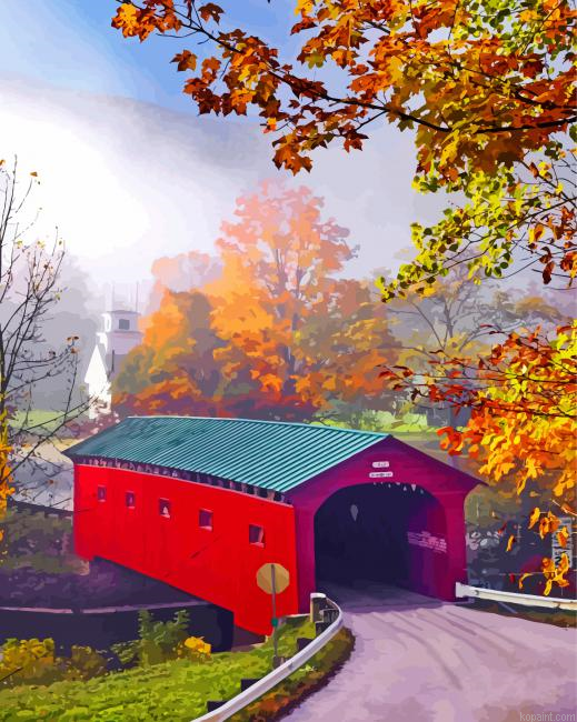 Covered Bridge Painting By Numberss.png