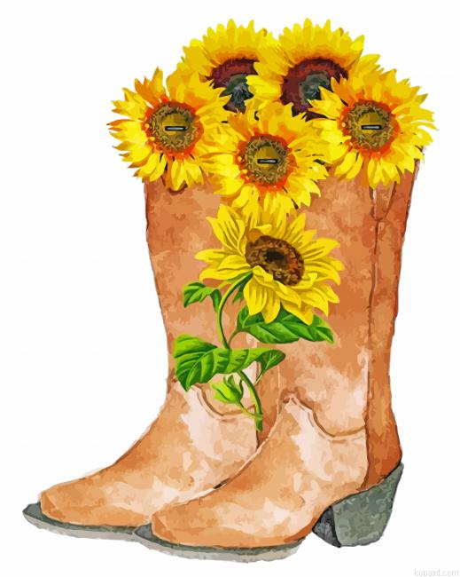 Cowboy Boots With Flowers Painting By Numberss.png