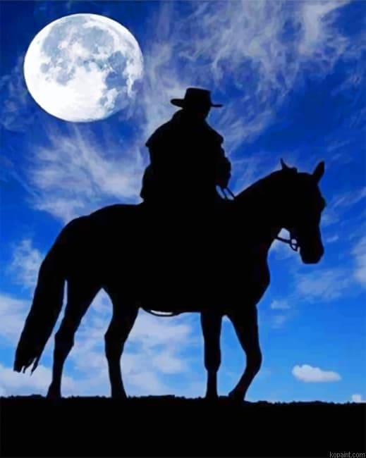 Cowboy Under The Moon New Painting By Numberss.png