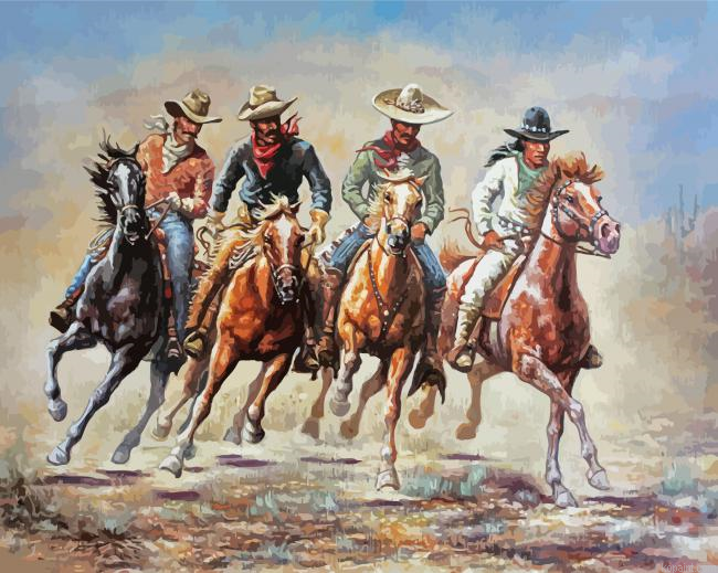 Cowboys And Horses Painting By Numberss.png