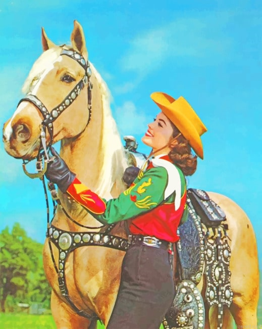Cowgirl With Her Horse New Painting By Numberss.png