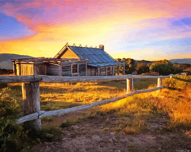 Craigs Hut Australia At Sunset Painting By Numberss.png