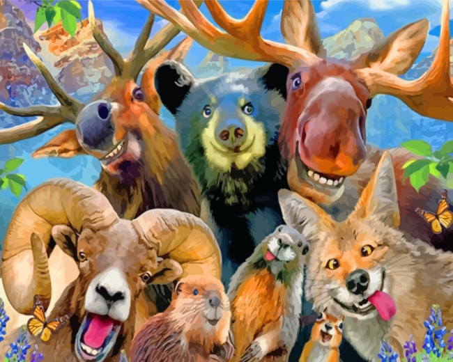 Crazy Animals Painting By Numberss.png