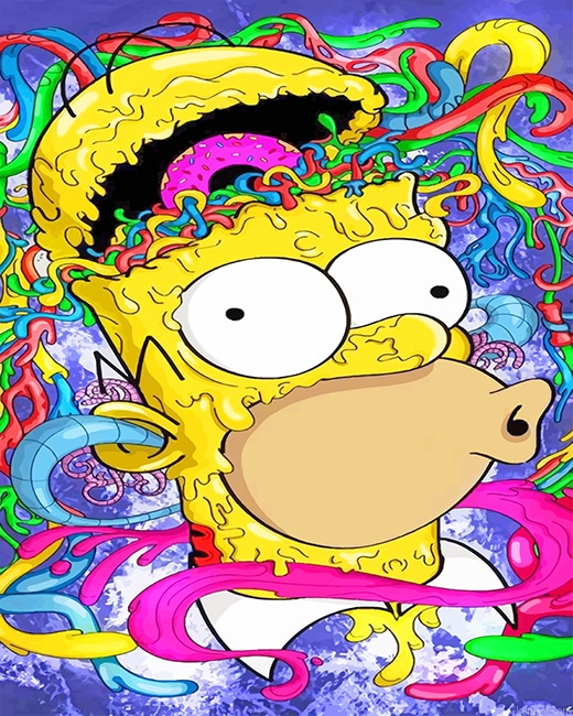 Crazy Homer Simpson New Painting By Numberss.png