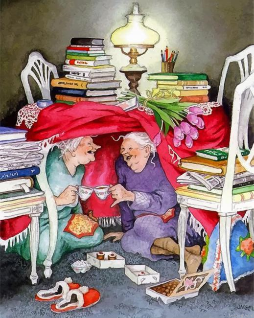 Crazy Old Ladies Friends Painting By Numberss.png