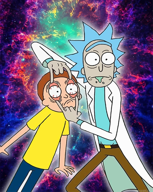 Crazy Rick And Morty New Painting By Numberss.png